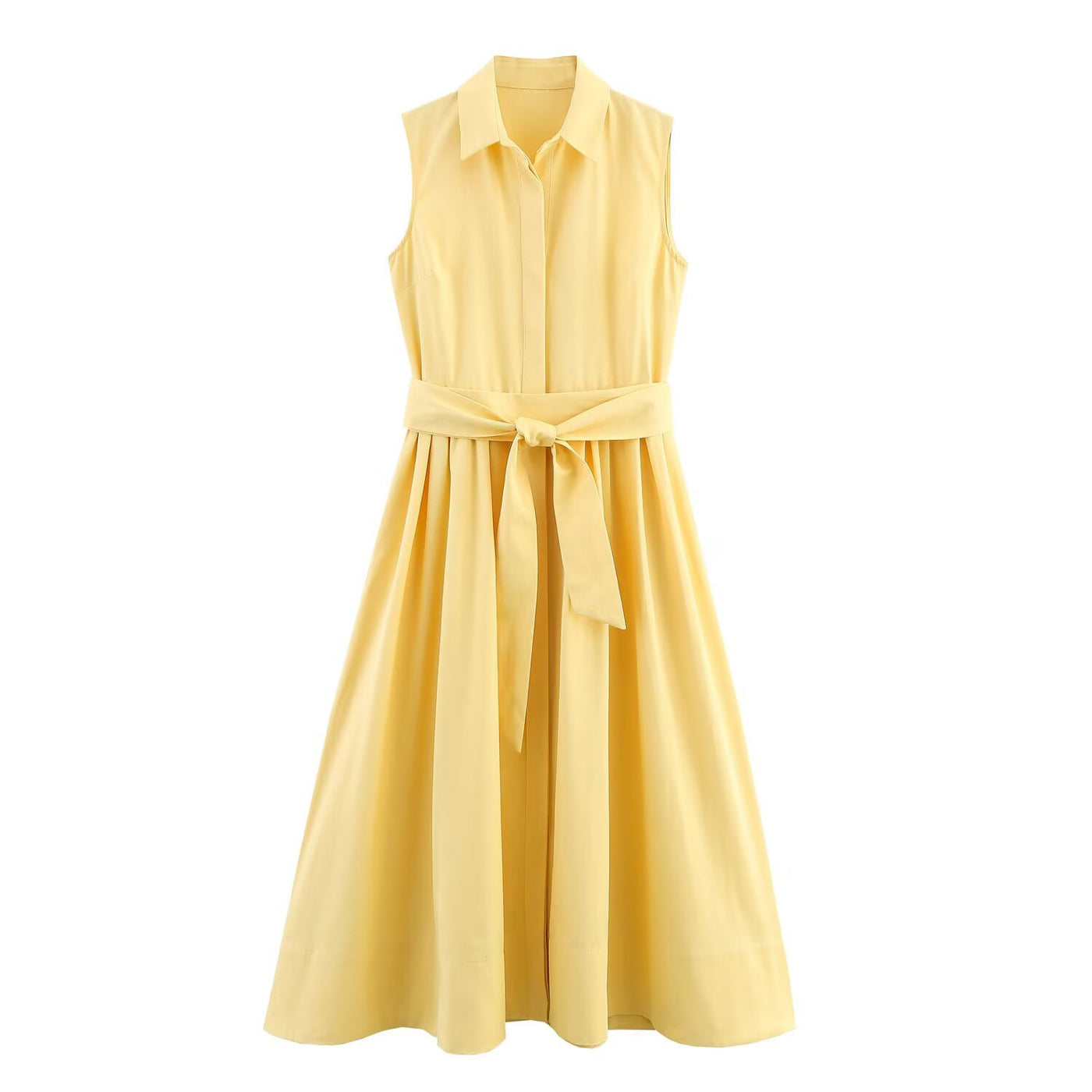 Lena | Sleeveless Belted Shirt Dress