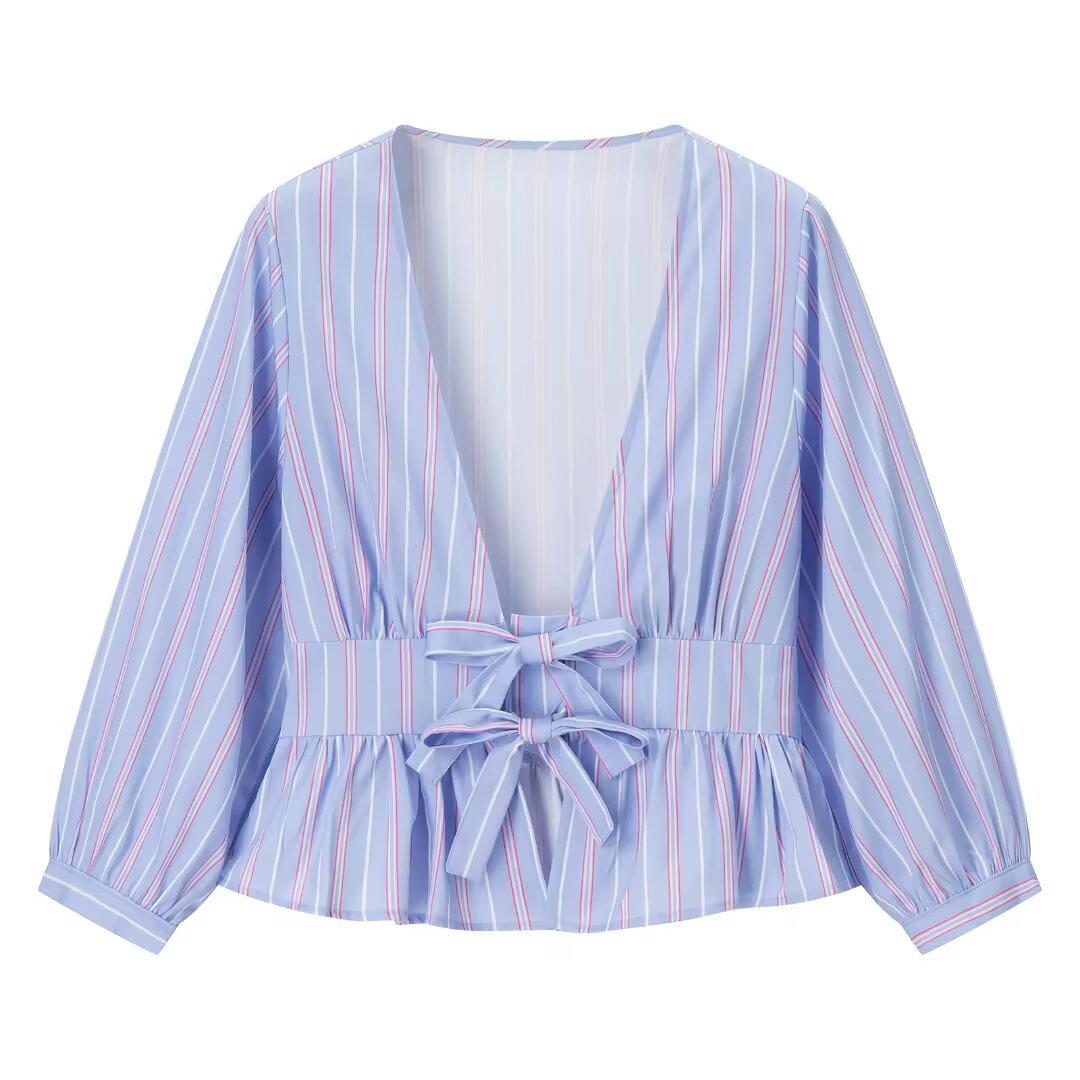Romy | Striped Tie Front Wide Leg Co-ord Set
