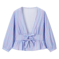 Romy | Striped Tie Front Wide Leg Co-ord Set