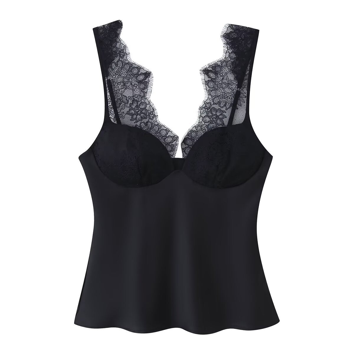 Rebecca | Lace Trim Sweetheart Bustier Top