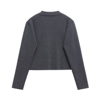 Layla | Peter Pan Collar Asymmetric Toggle Button Cropped Knit Cardigan