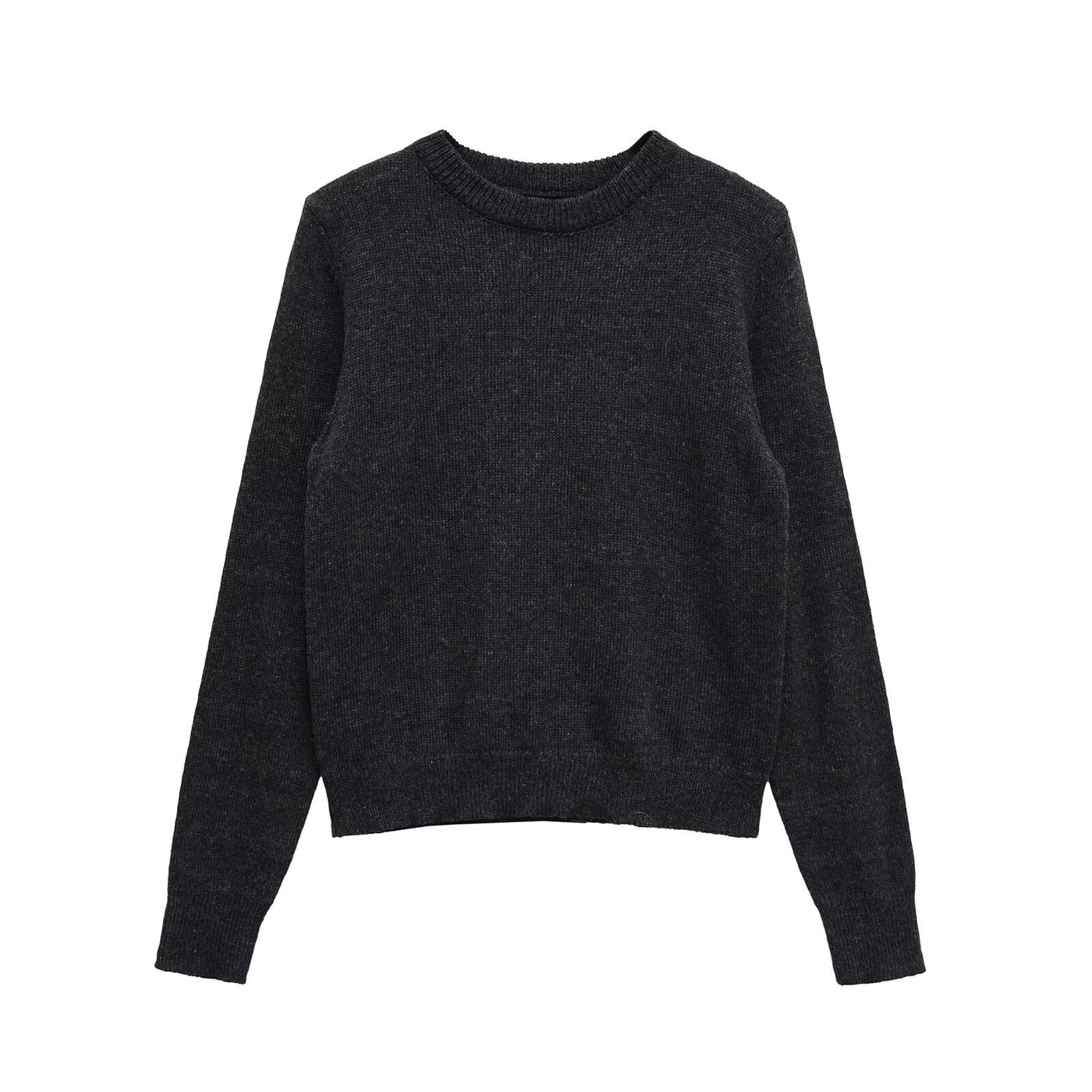 Esme | Crew Neck Ribbed Long Sleeve Relaxed Cropped Knit Top