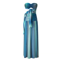 Abigail | Ombre Strapless Ruched Waist Cut-Out Maxi Dress