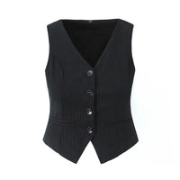 Thea | Pinstripe Waistcoat Pleated Mini Skirt Set