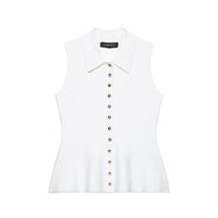Matilda | White Sleeveless Peplum Top