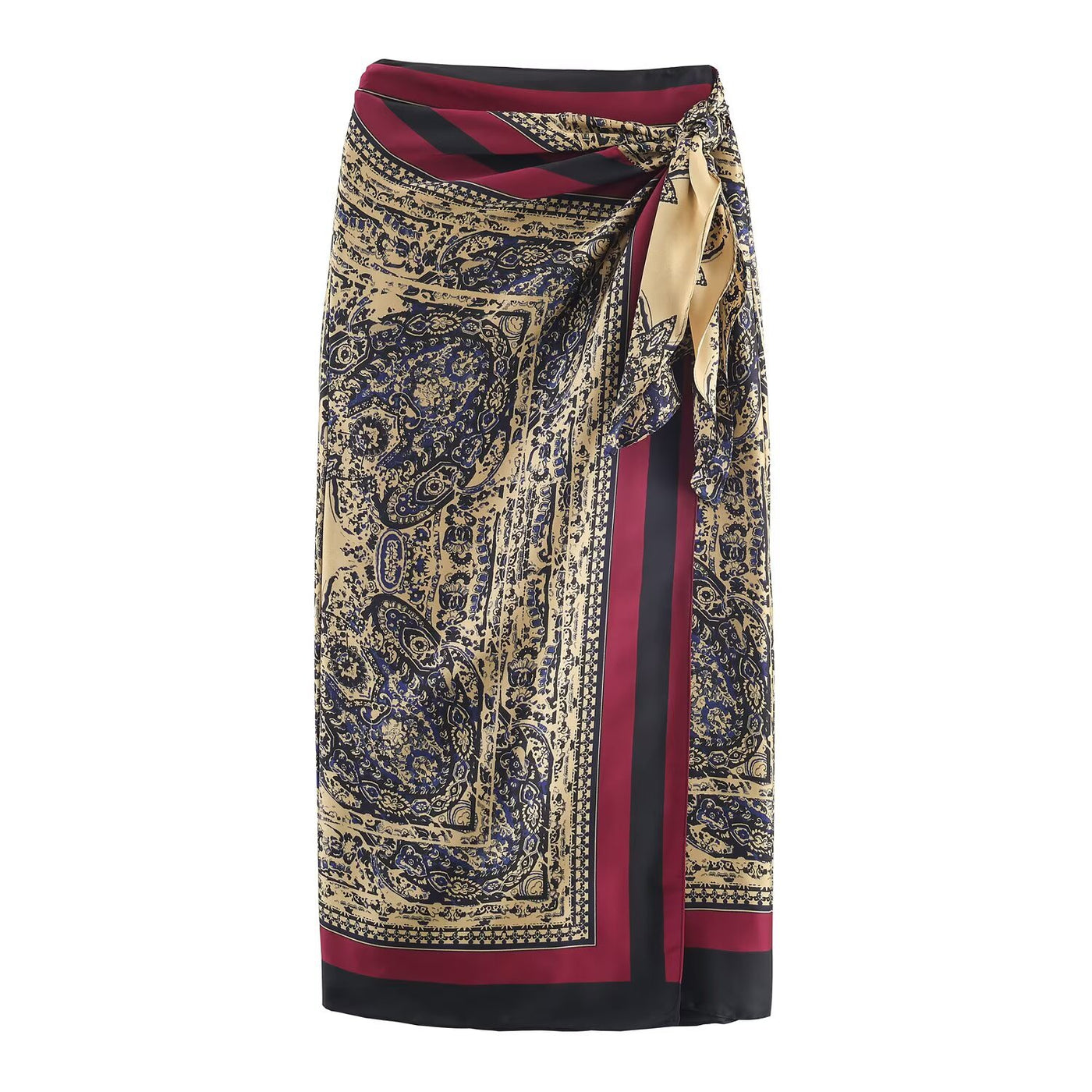 Poppy | Paisley Print Wrap Maxi Skirt