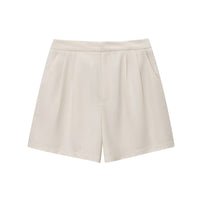 Iris | High-Waist Front-Pleat Relaxed Linen Tailored Shorts