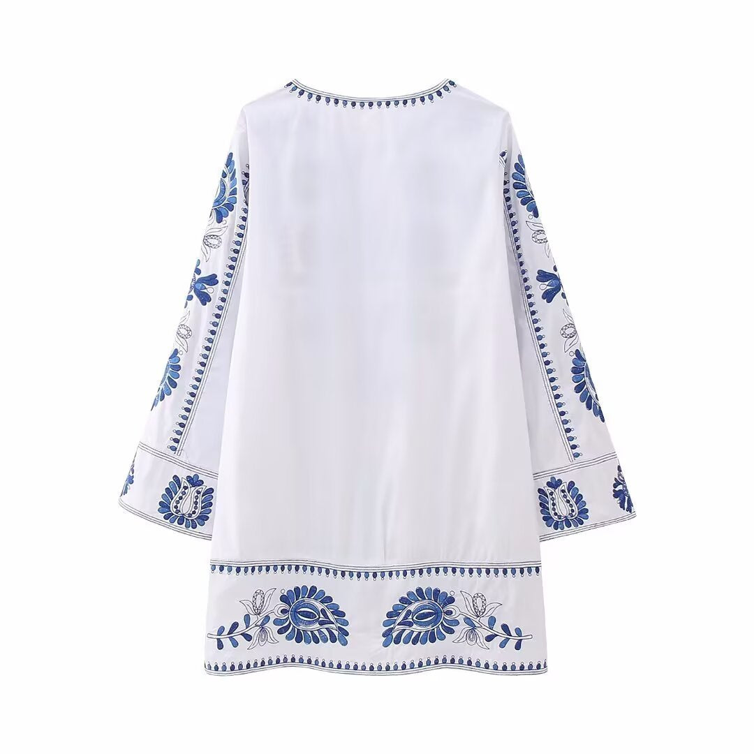 Dulcie | Embroidered Cotton Kaftan Beach Dress