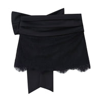 Daisy | Satin Bow Lace Mini Skirt