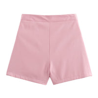 Erin | Flat-Front Tailored Shorts with Button and Zip Closure