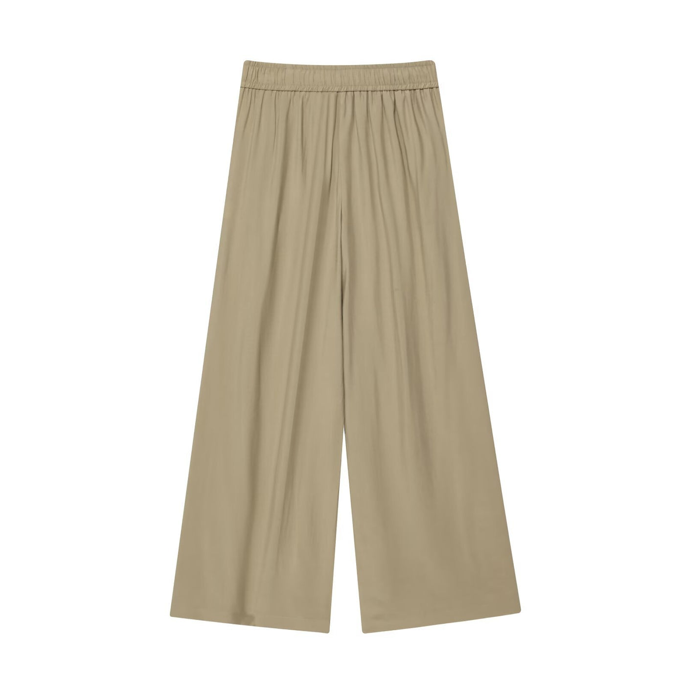 Rebecca | Elasticated Waist Relaxed Wide-Leg Linen Trousers in Cream