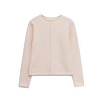 Phoebe | Centre Seam Crew Neck Long Sleeve Relaxed Cropped Knit Top
