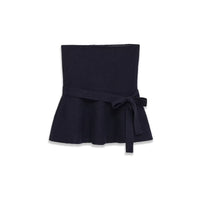 Adeline | Strapless Belted Peplum Jersey Top