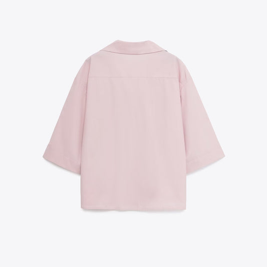 Rosie | Pink Cotton Wide Leg Co-ord Set