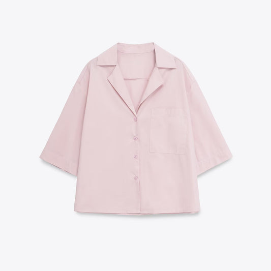 Rosie | Pink Cotton Wide Leg Co-ord Set