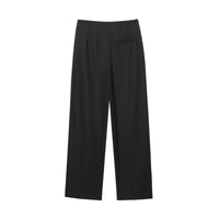 Lena | High-Waist Pleated Flowing Wide-Leg Trousers in Black