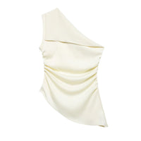 Myla | Satin One Shoulder Ruched Top