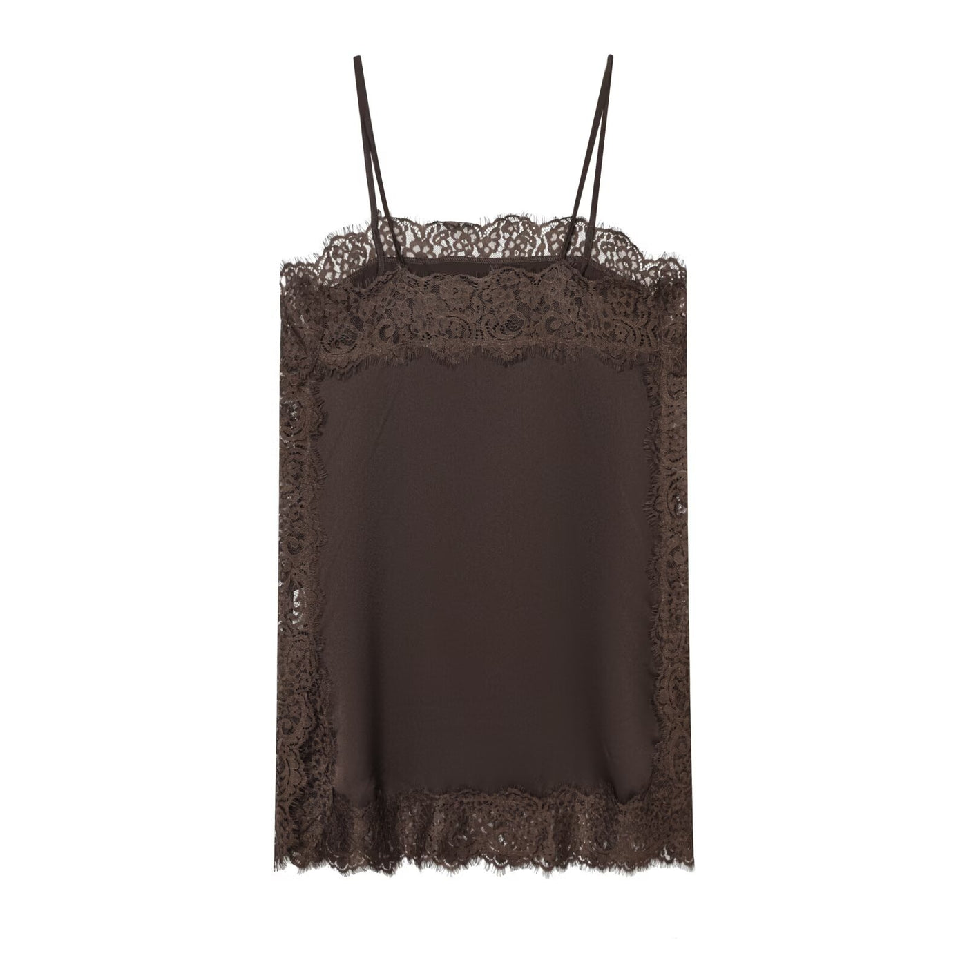 Kate | Silk Satin Lace Trim Camisole Top