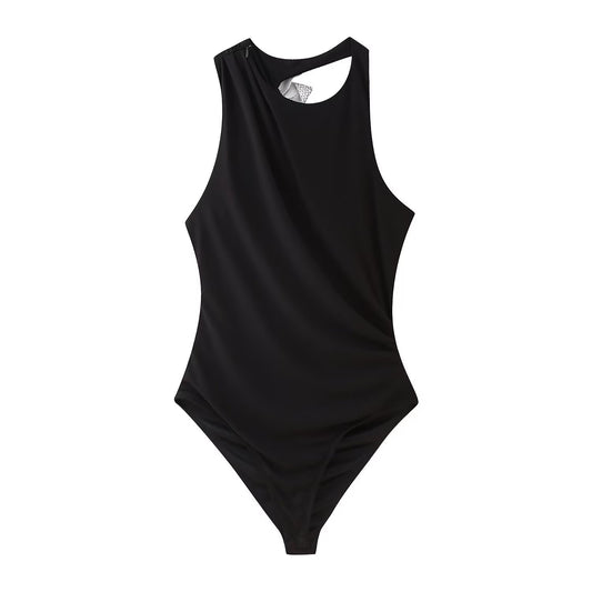 Wren | Casual Ruched Tank Top Black Fitted