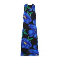 Elodie | Floral Print High Neck Bodycon Maxi Dress