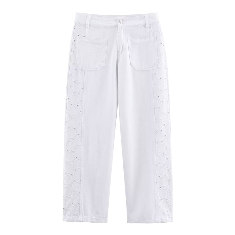 Natalia | white wide leg jeans