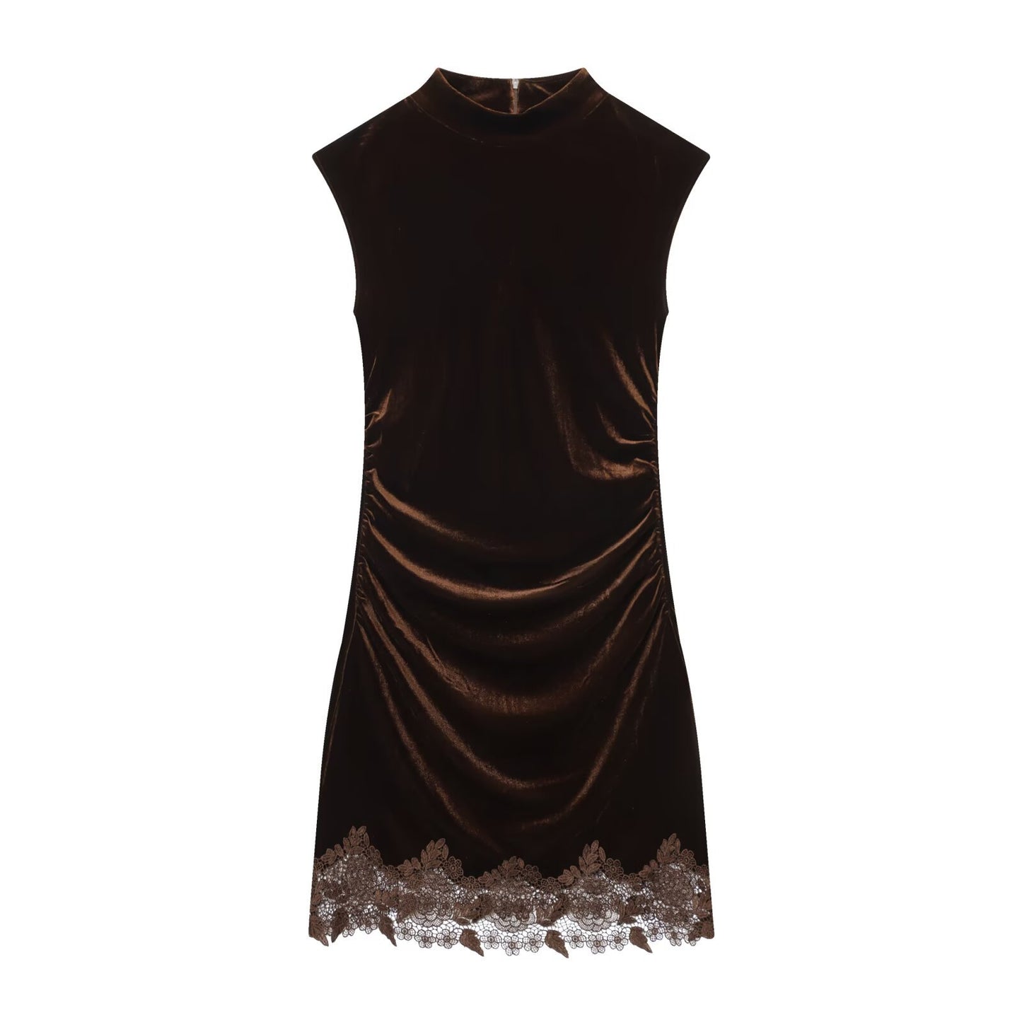 Blake | Winter Velvet Mini Dress Brown