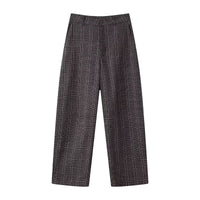 Holly | Subtle Plaid Tailored Wide Leg Trouser Set