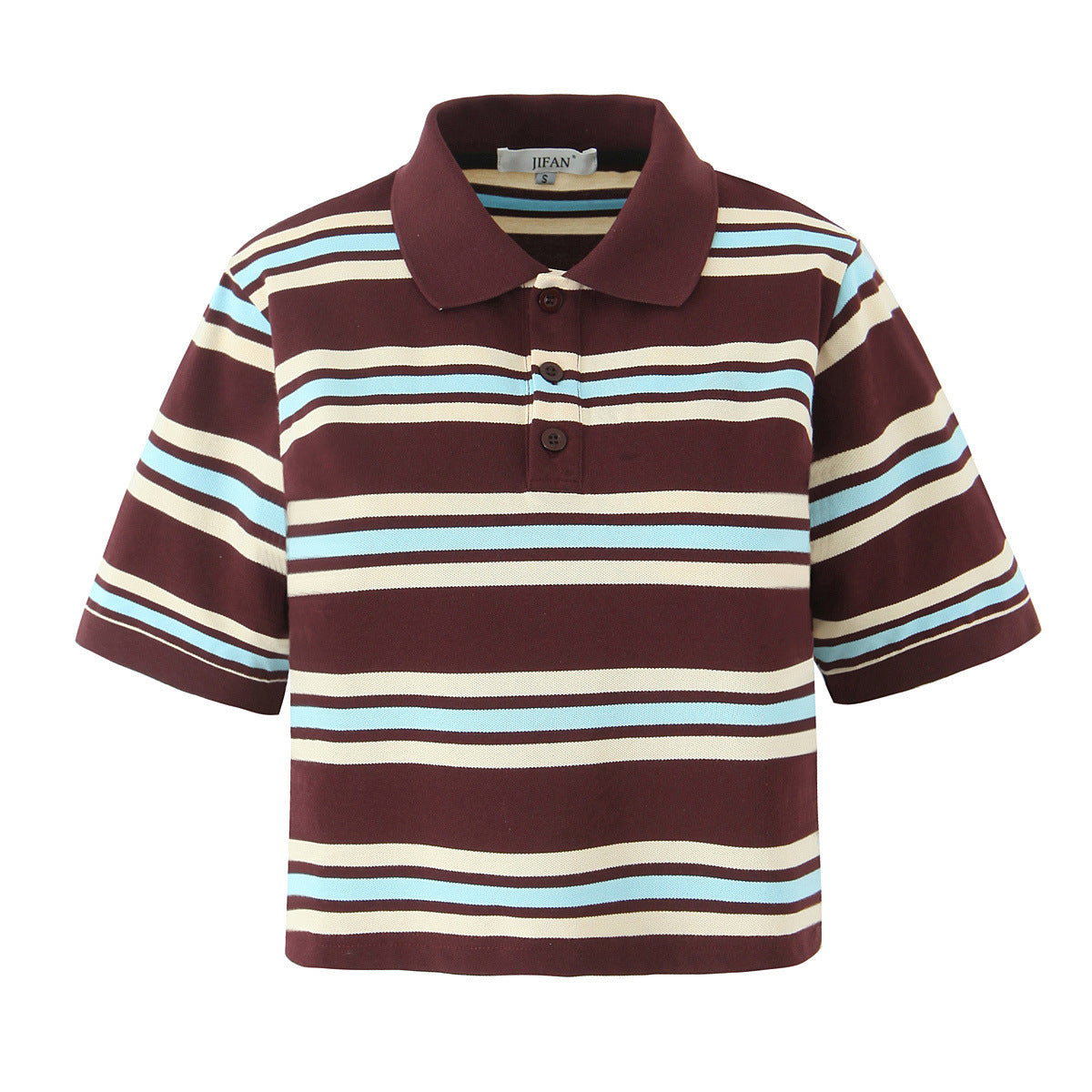 Eleanor | Stylish Striped Cropped Polo Shirt