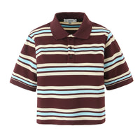 Eleanor | Stylish Striped Cropped Polo Shirt