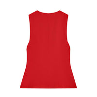 Abigail | High Neck Zip Front Tailored Peplum Top