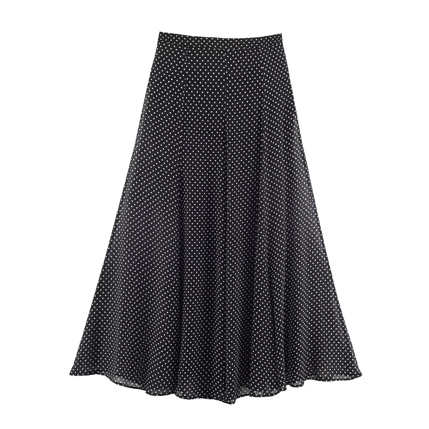 Aria | Polka Dot High Waist Maxi Skirt
