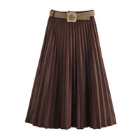 Tessa | Fine Pressed Pleat Midi Skirt