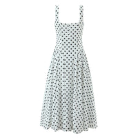 Eliana | Polka Dot V-Neck Pleated Midi Dress