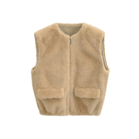 Darcy | Zip-Up Sleeveless Faux Fur Gilet
