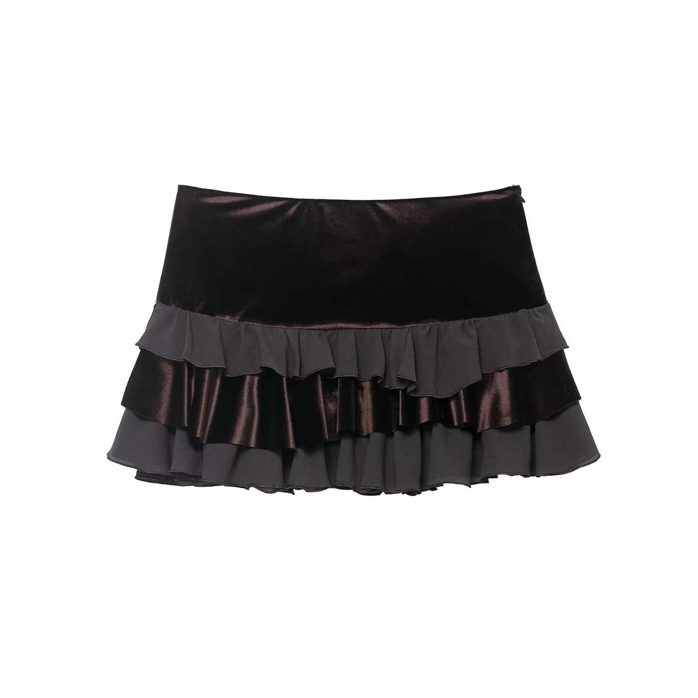 Chloe | Velvet Ruffle Tiered Mini Skirt