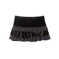 Chloe | Velvet Ruffle Tiered Mini Skirt
