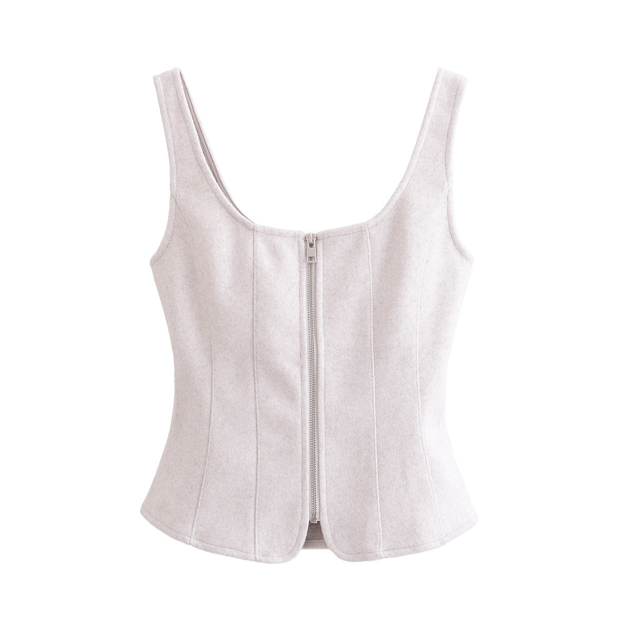 Celeste | Zip-Up Square Neck Corset Crop Top