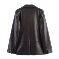 Nicole | Oversized Faux Leather Blazer
