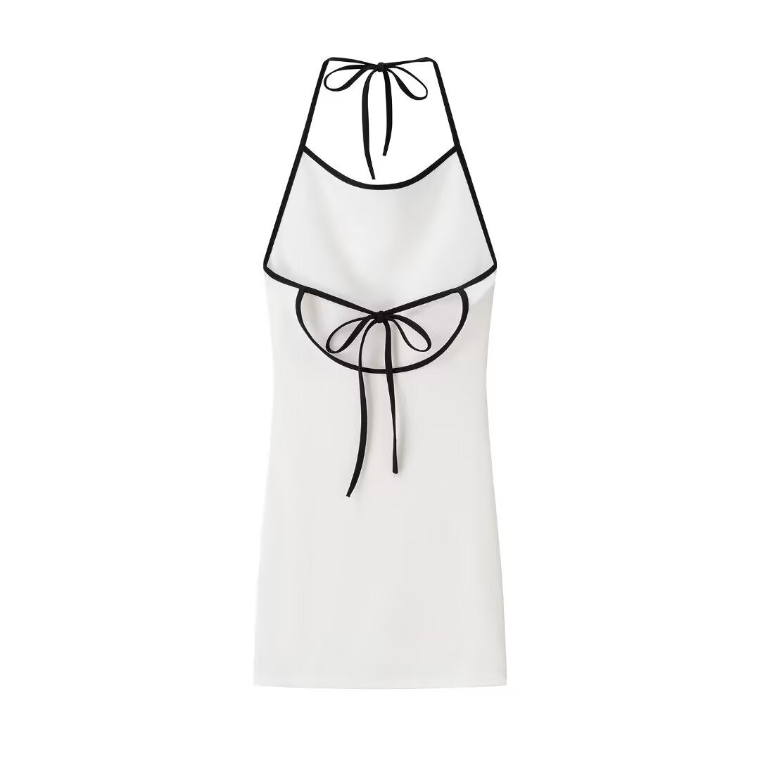 Aurora | Square Halter Neck Open Back Mini Dress