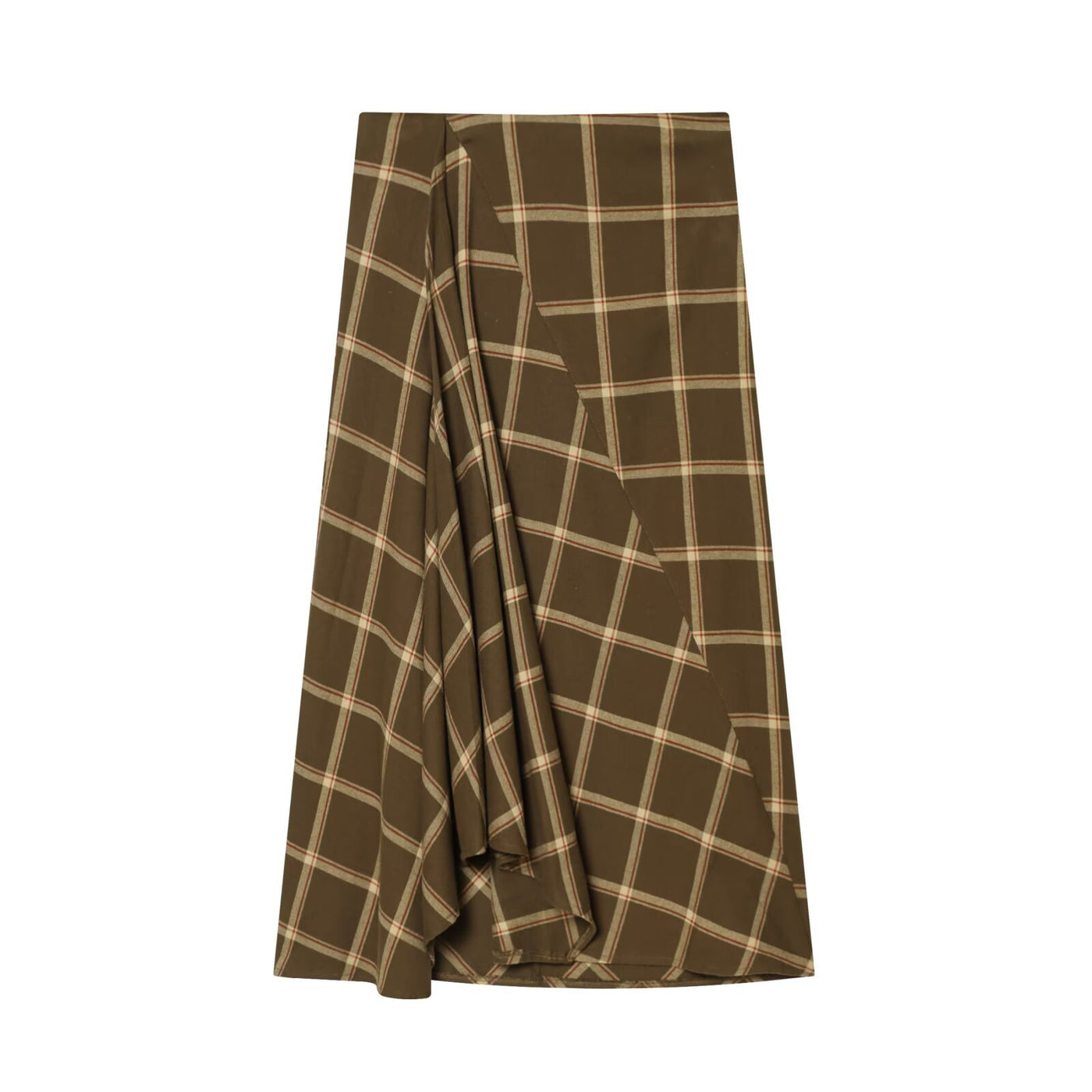 Imogen | Wrap Front Plaid Maxi Skirt