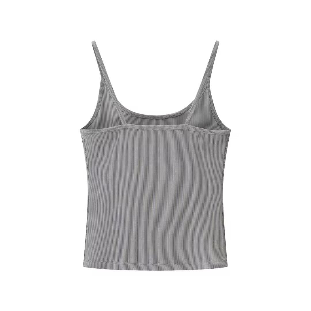 Hazel | Ribbed Knit Scoop Neck Cami Tank Top