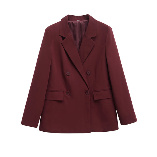 Elise | Smart Casual Double Breasted Blazer Red