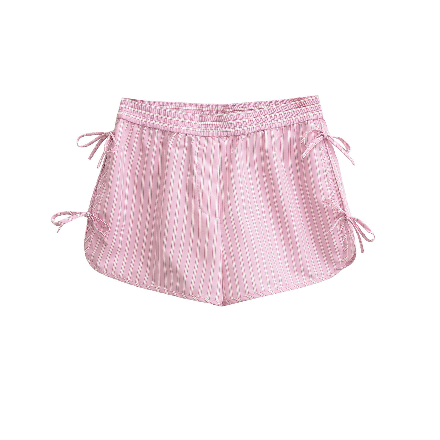 Imogen | Stripe Shirred Waist Drawstring Cotton Shorts