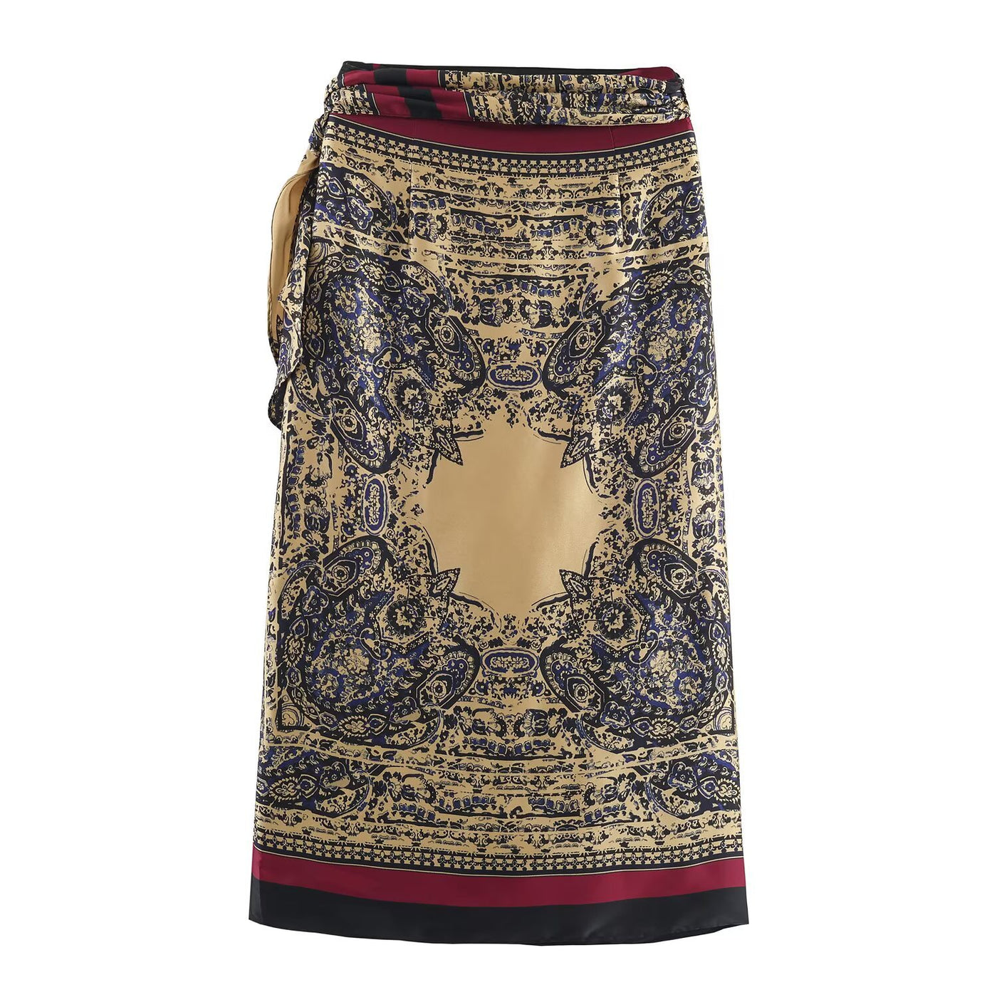 Poppy | Paisley Print Wrap Maxi Skirt