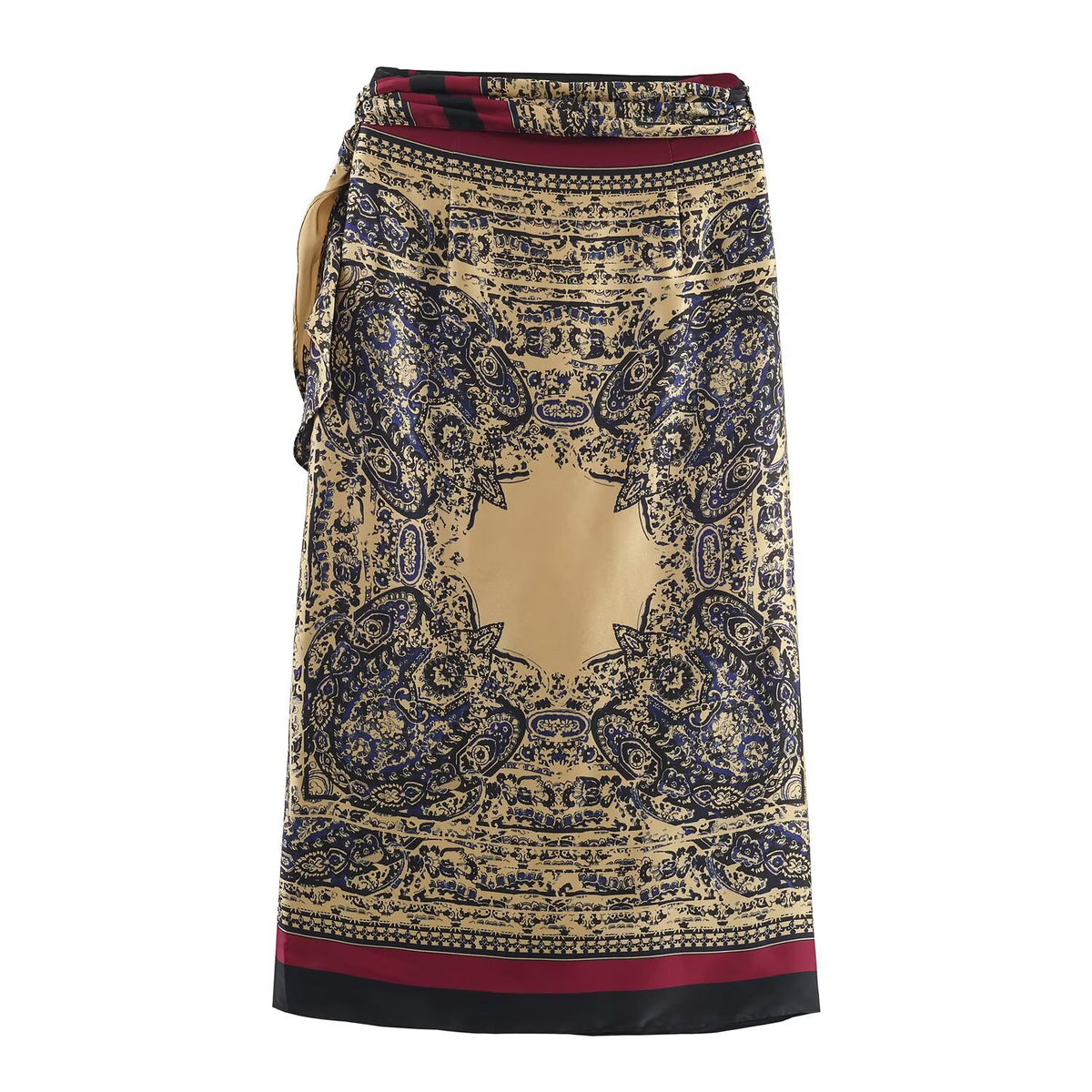 Poppy | Paisley Print Wrap Maxi Skirt