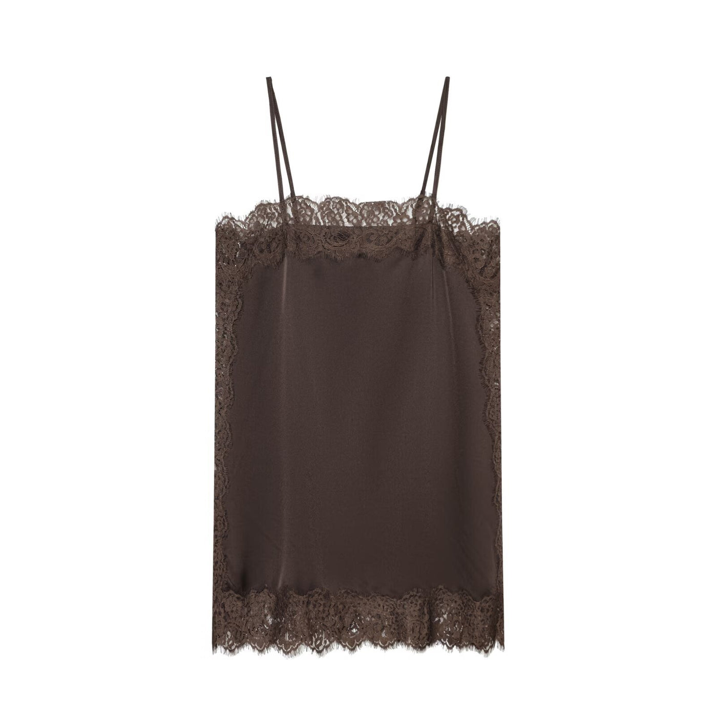 Kate | Silk Satin Lace Trim Camisole Top
