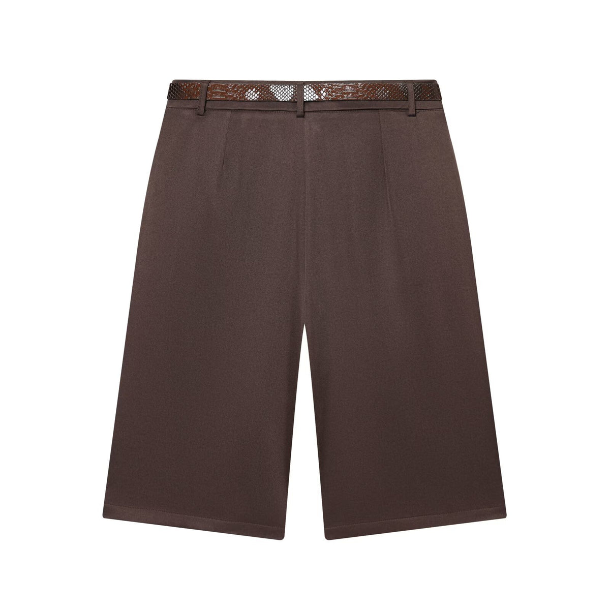 Wren | Pleated High-Waist Tailored Bermuda Shorts with Belt