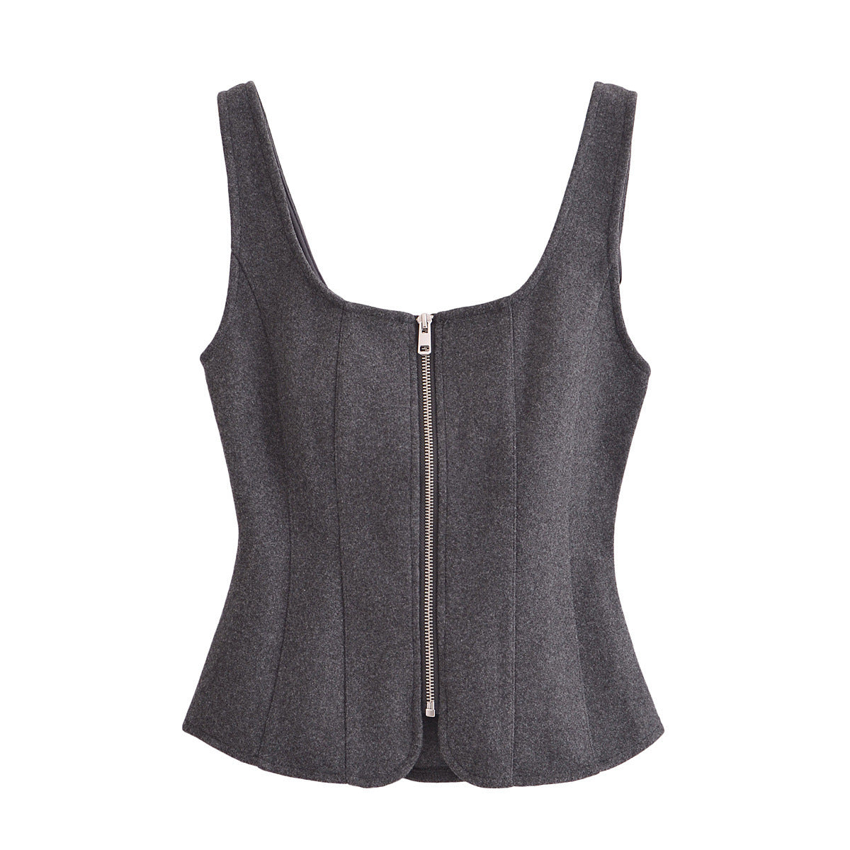 Celeste | Zip-Up Square Neck Corset Crop Top