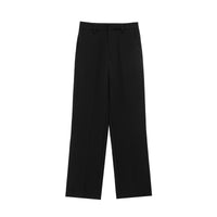 Lydia | High-Waist Flat Front Pocket Tailored Wide-Leg Trousers in Black and White