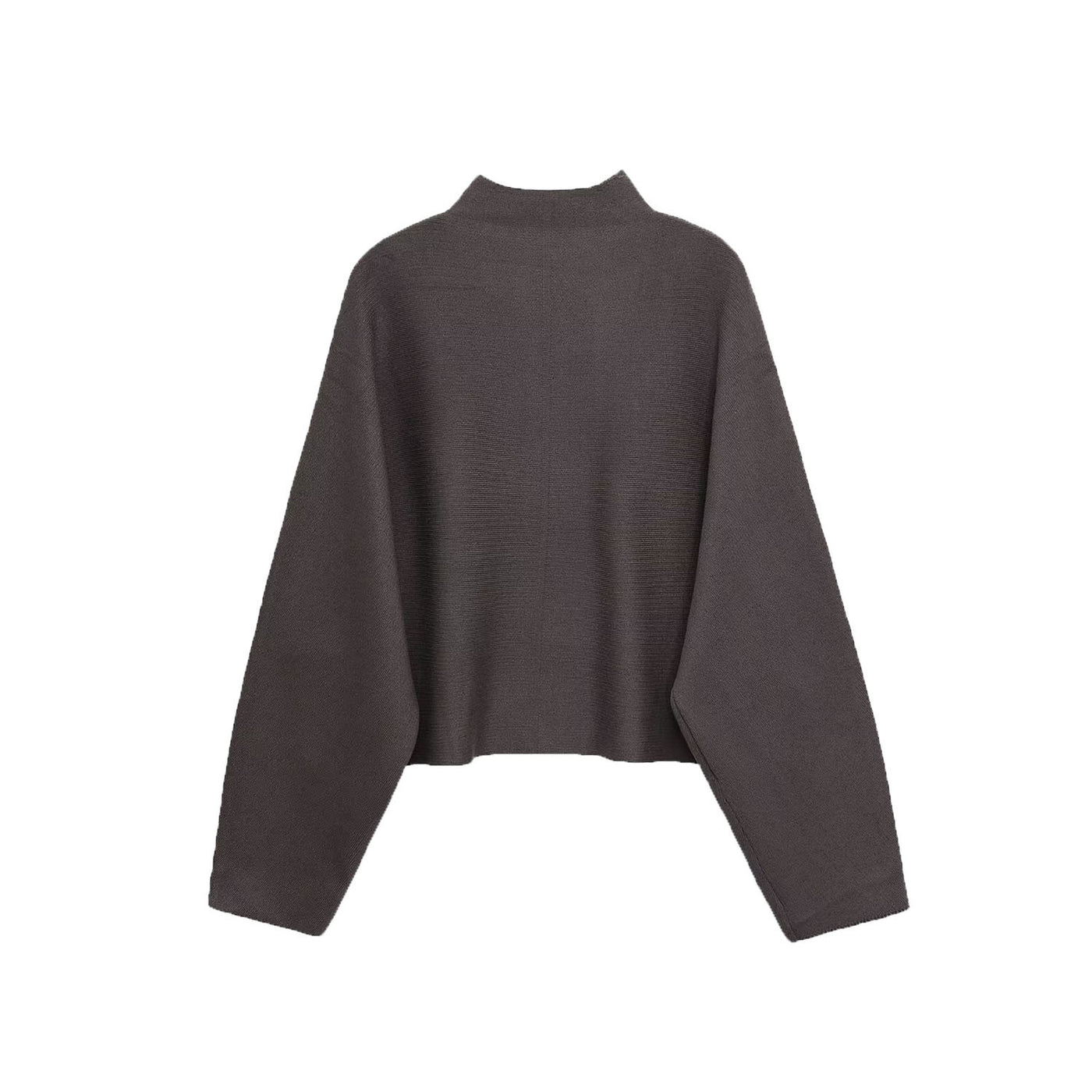 Ruby | High Stand Collar Zip Front Dropped Shoulder Patch Pocket Cropped Cardigan